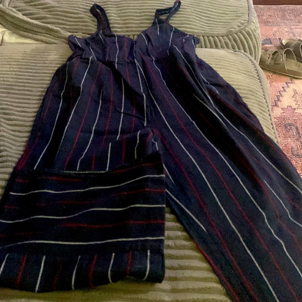 Ankle length stripped jumper.